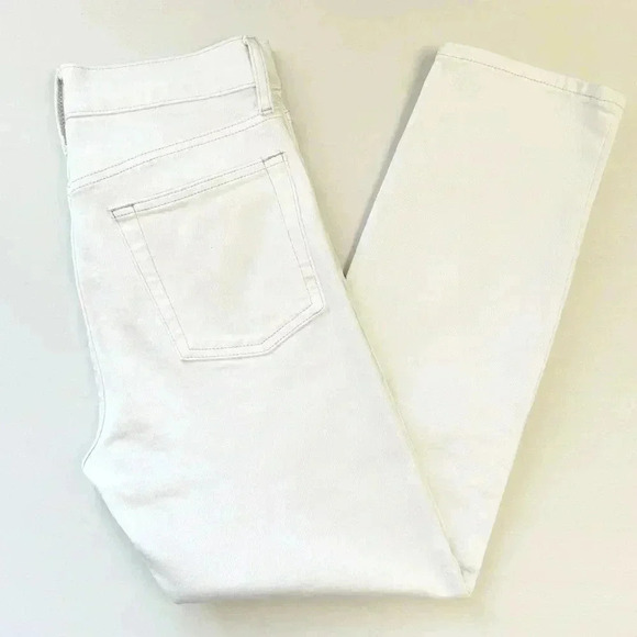 Gap Cheeky Straight Leg Jeans High  Rise Ankle Cropped Denim Off White Size 25 - Picture 14 of 16